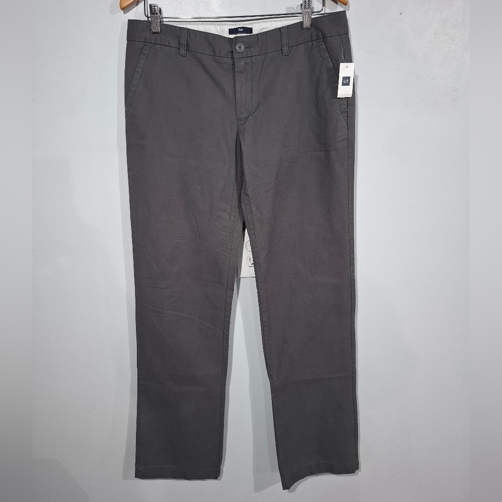 Gap Straight Up Khaki Gray Pants Women's 6 XLong Casual Trousers Cotton Carrier